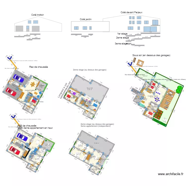 1er etage sur cadastre v3 25 Feb avec facade. Plan de 