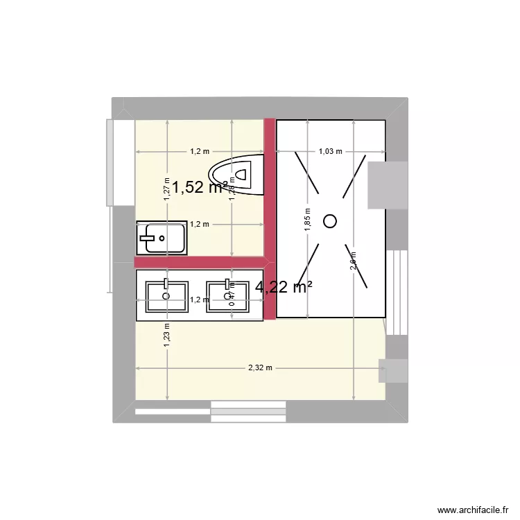 sde bas conil. Plan de 2 Pièces et 6 m² sde bas conil. Plan de 2 Pièces et 6 m²