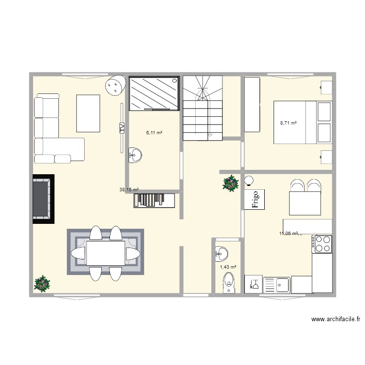 Maison Lorient v2. Plan de 5 pièces et 65 m2