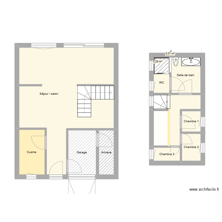 Plan PEC. Plan de 12 pièces et 56 m2