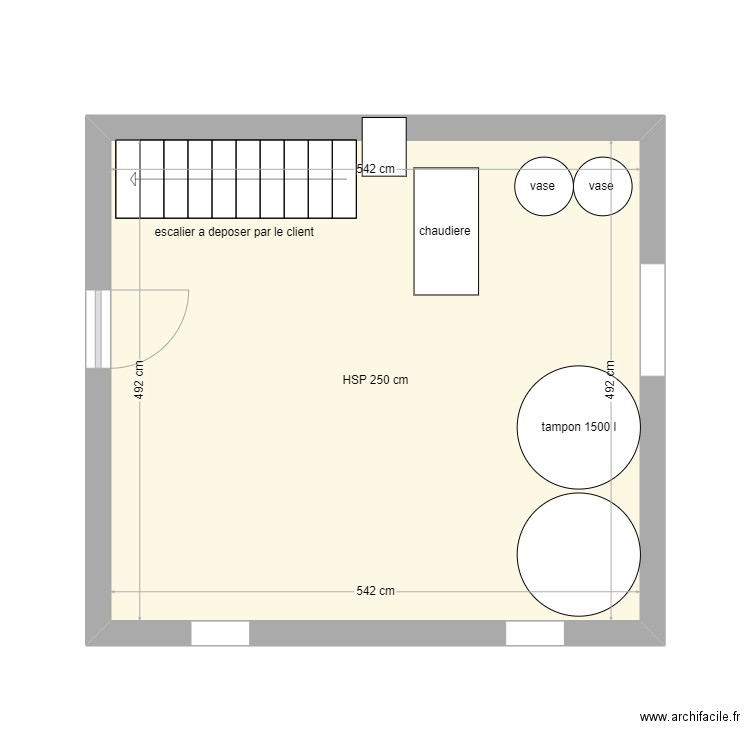 valliquerville. Plan de 1 pièce et 27 m2