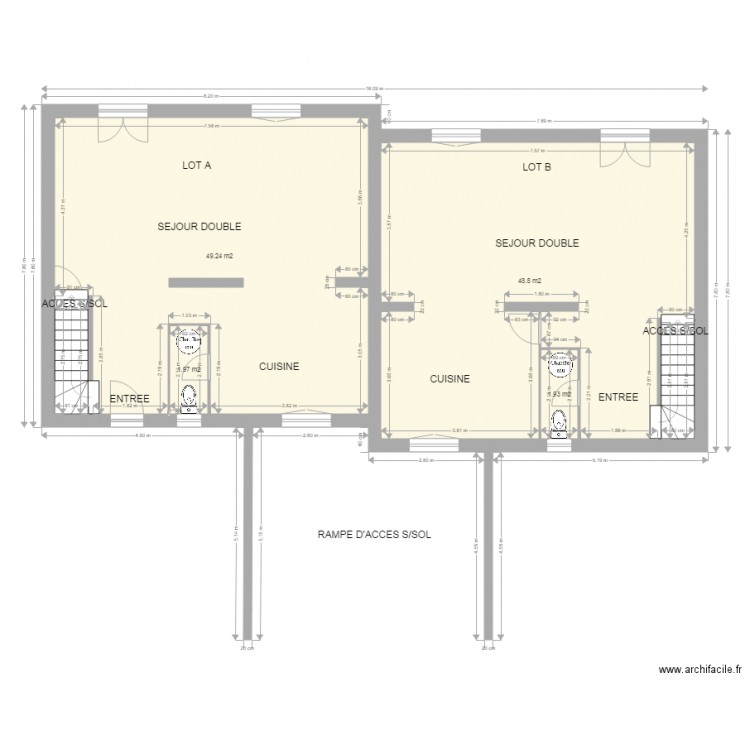  LOT A et B  RDC Version800X780 Dec G. Plan de 0 pièce et 0 m2