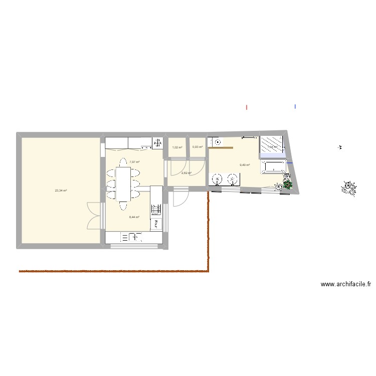 Projet rdc modifié. Plan de 0 pièce et 0 m2