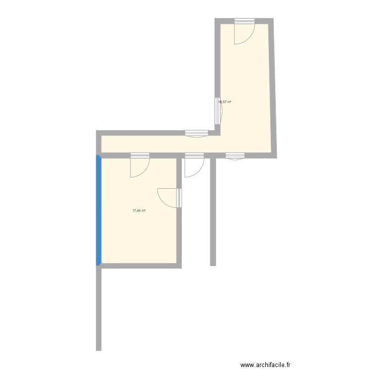 Appart GE. Plan de 2 pièces et 36 m2