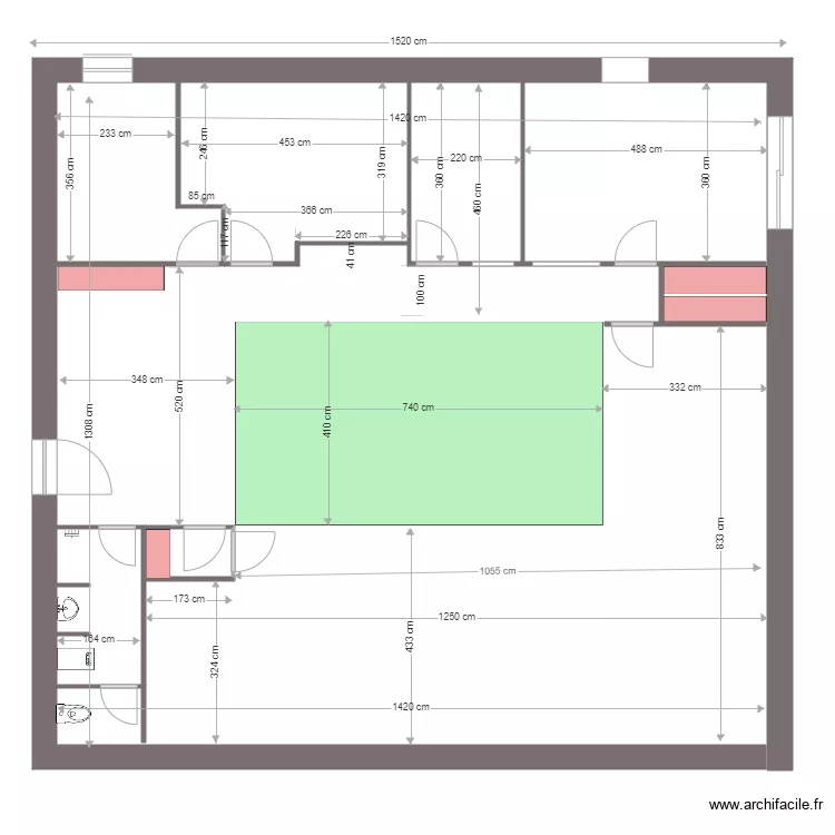 relev&eacute; actuel CARRE &eacute;tat finitions. Plan de 