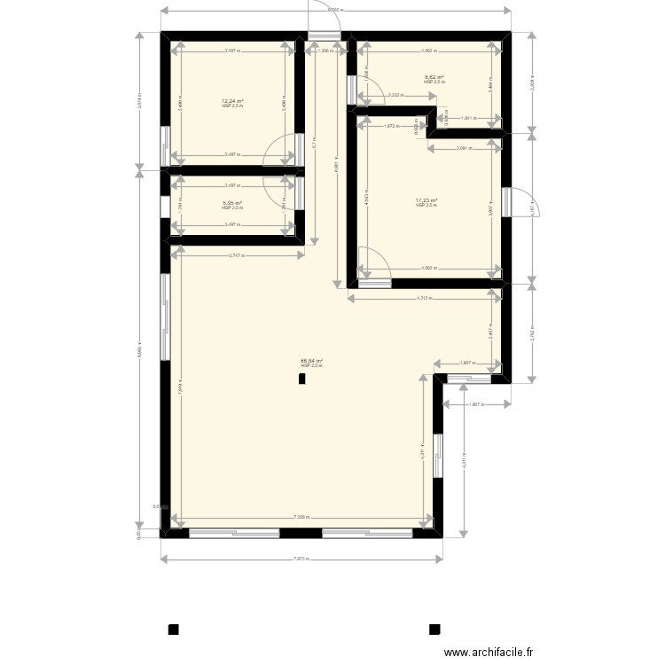KOUREISH RECTIFIE. Plan de 5 pièces et 111 m2