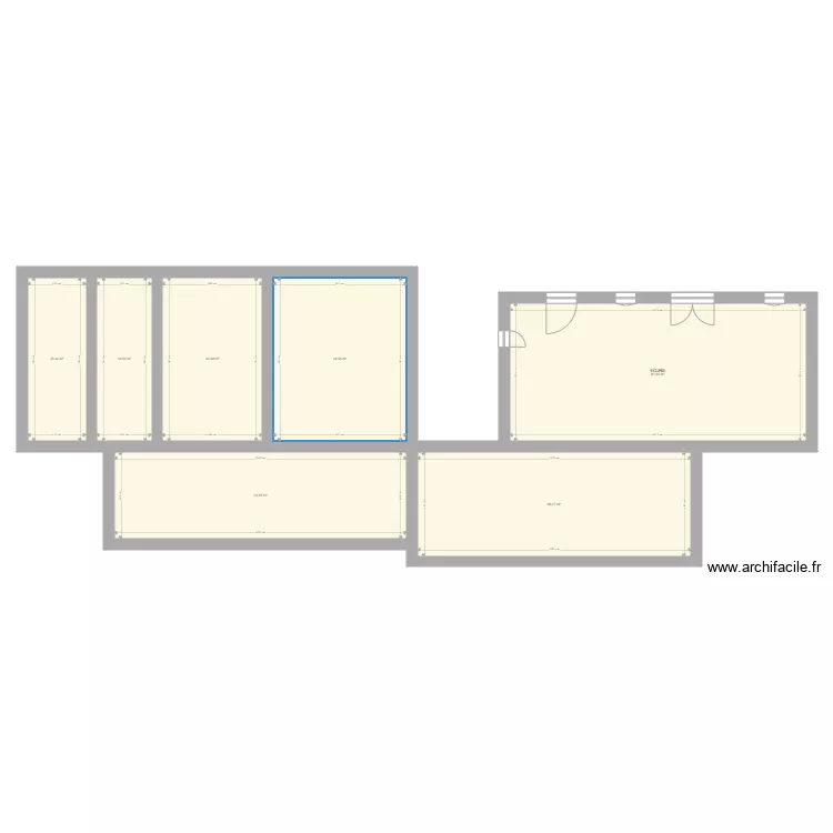 Ancienne maison ensemble. Plan de 