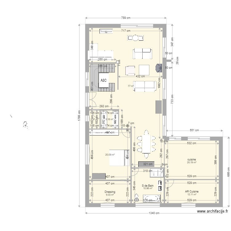 crespieres 200 m2 17 01 cote. Plan de 8 pièces et 154 m2