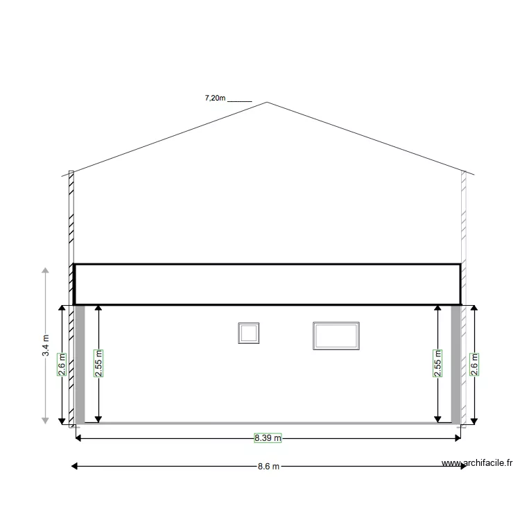 Garage cot&eacute; Est a. Plan de 
