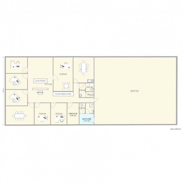 essai 3. Plan de 16 pièces et 402 m2