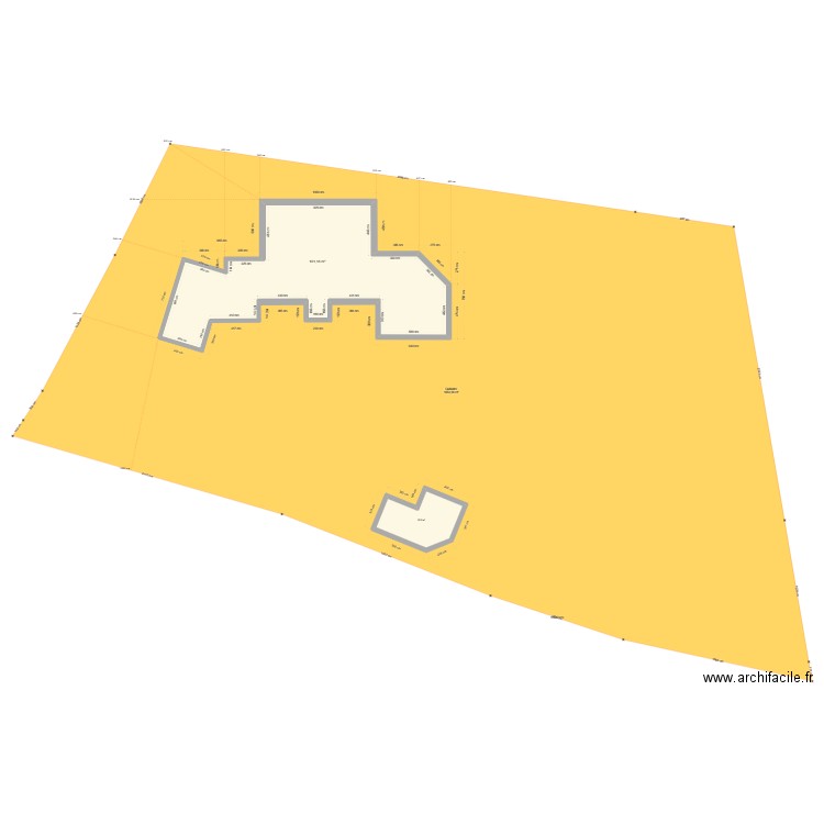 cadastre 1. Plan de 2 pièces et 184 m2