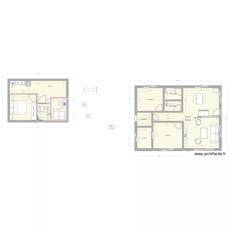 Maison Cellier. Plan de 10  et 100 m²
