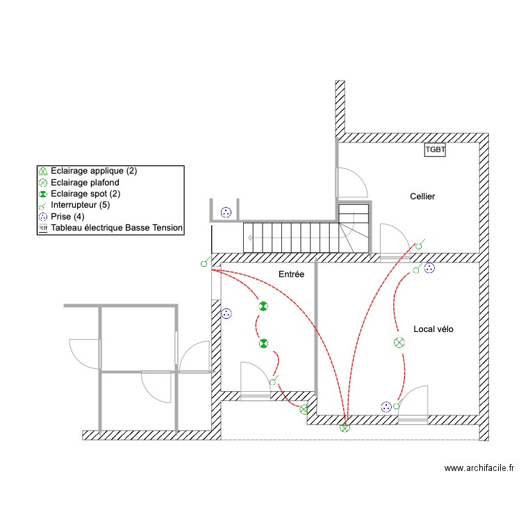 Le Fournis. Plan de 4 pièces et 35 m2