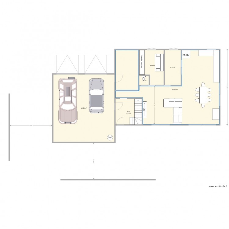 Maison idéal pour terrain bilieu. Plan de 0 pièce et 0 m2