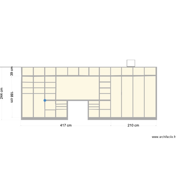 bibloithèque. Plan de 41 pièces et 12 m2