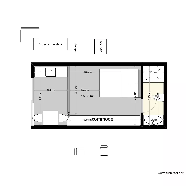 cabane pourville. Plan de 