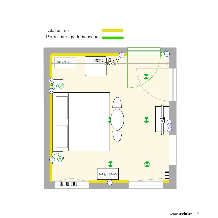 chambre 307. Plan de 0 pièce et 0 m2