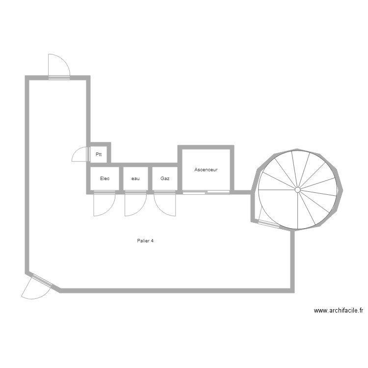 Palier 4 au 4B. Plan de 0 pièce et 0 m2