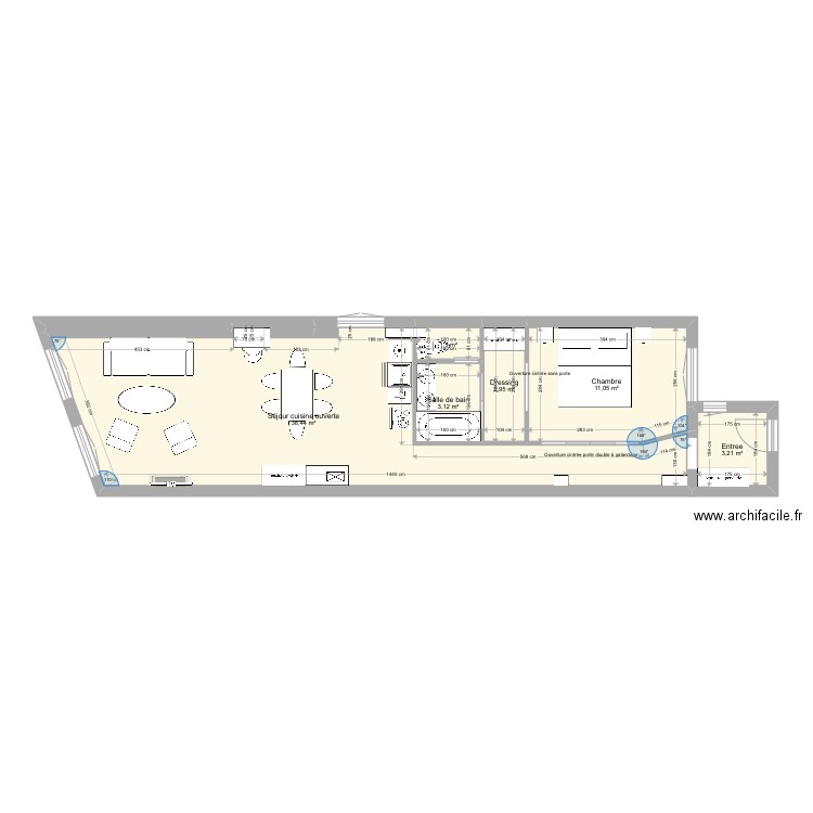 Maz60 new 5. Plan de 6 pièces et 60 m2