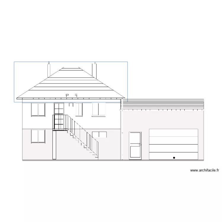 plan des fa&ccedil;ades compl&egrave;tes remodifi&eacute;. Plan de 