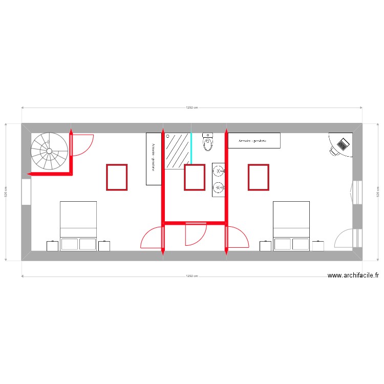 ROBILLIARD rev 2. Plan de 5 pièces et 54 m2