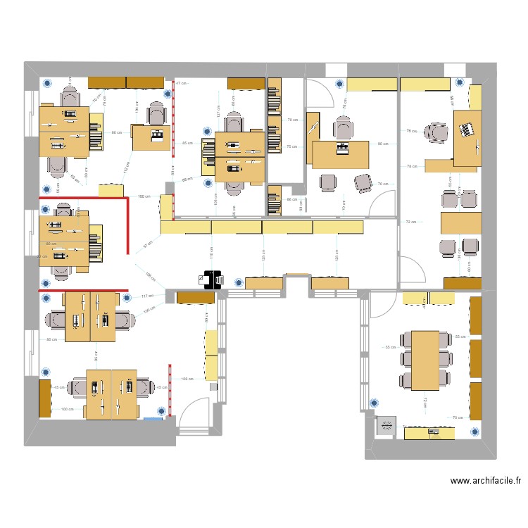 cloviscin. Plan de 1 pièce et 17 m2