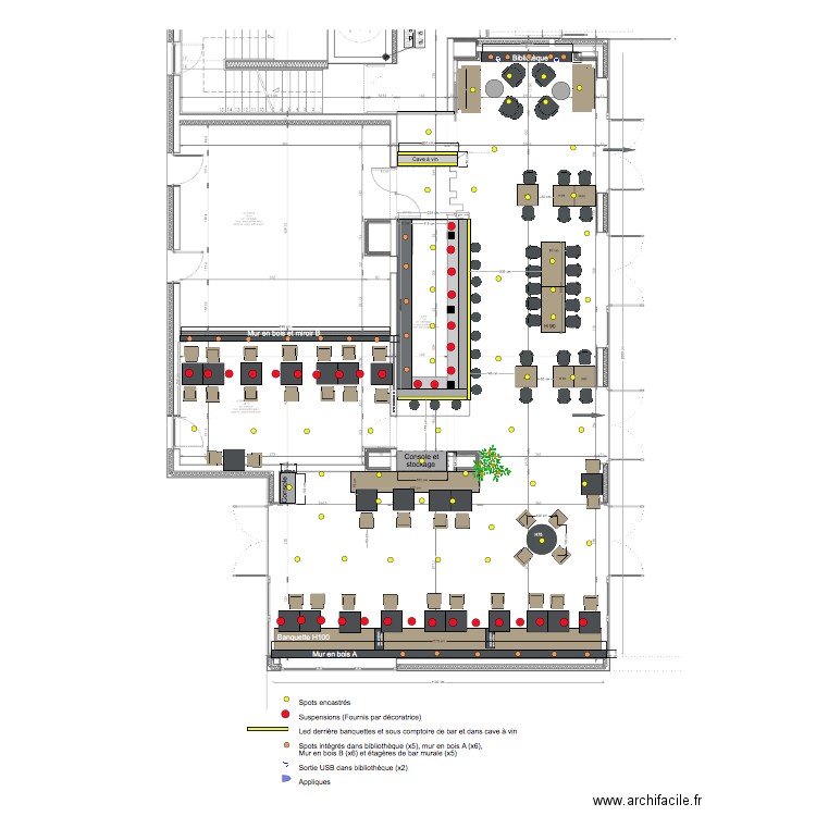 Brasserie Eclairage. Plan de 0 pièce et 0 m2