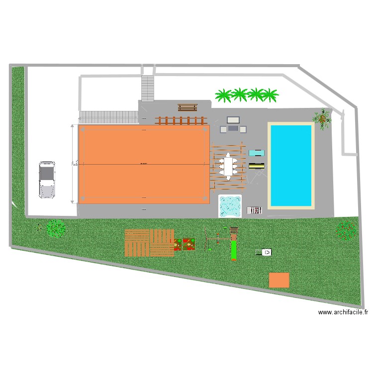 maison. Plan de 1 pièce et 91 m2