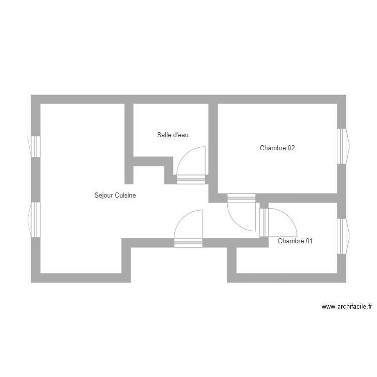 350601566. Plan de 4 pièces et 34 m2