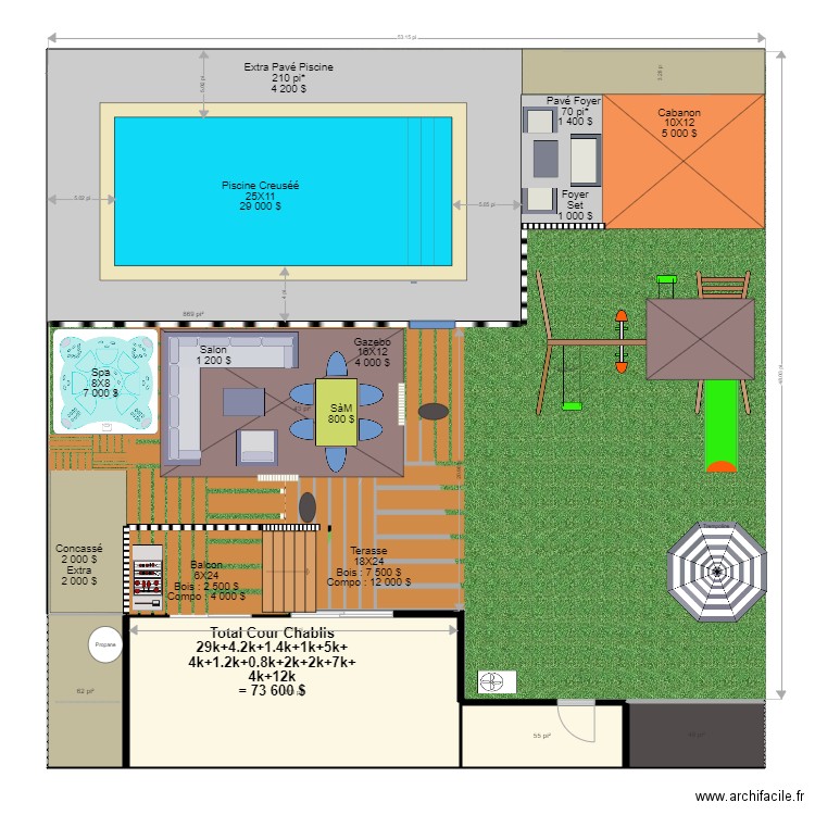 la cour33. Plan de 0 pièce et 0 m2