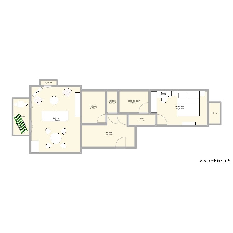 Versailles - 2. Plan de 10 pièces et 58 m2