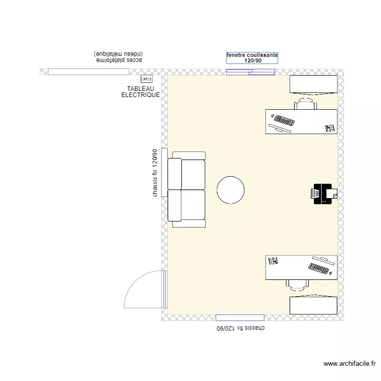 CUISINE HALL THONET. Plan de 