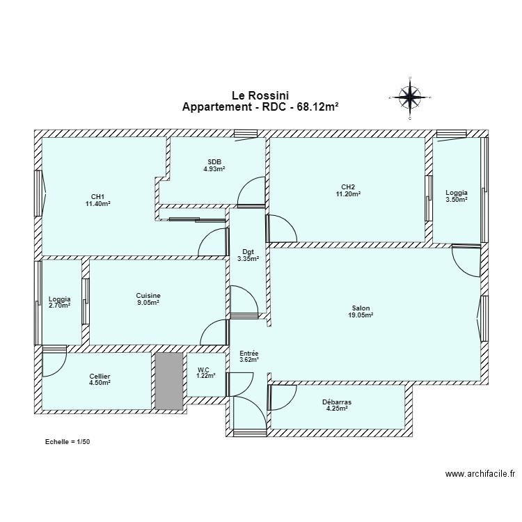 Plan Rossini. Plan de 0 pièce et 0 m2