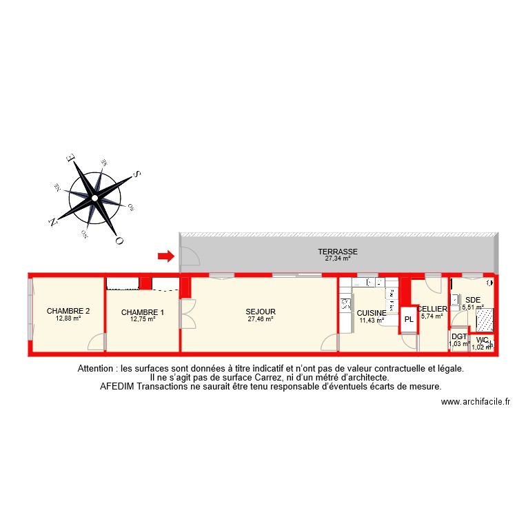 BI 8153. Plan de 13 pièces et 107 m2