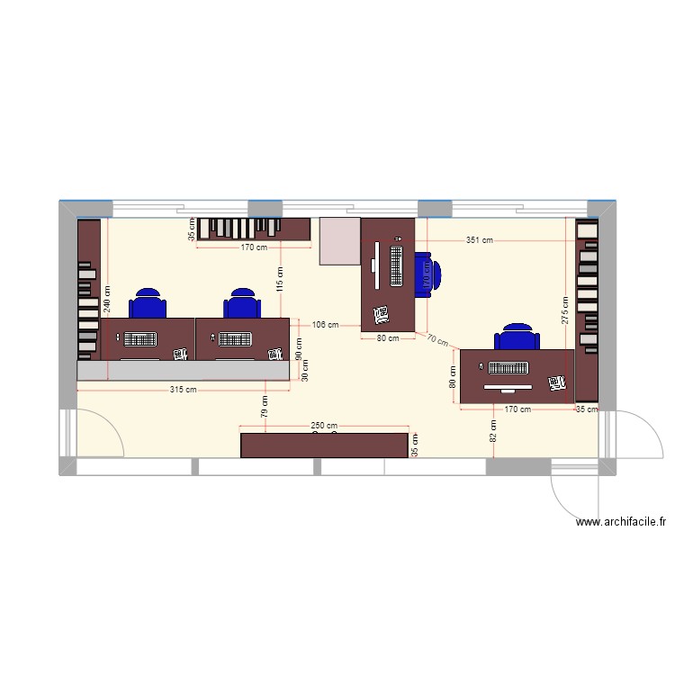 BUREAU DEPOT . Plan de 1 pièce et 27 m2