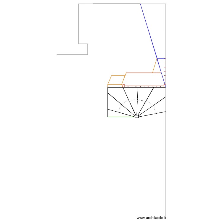 escalier et meuble. Plan de 0 pièce et 0 m2