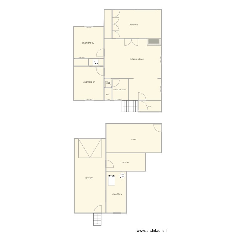 le gallou am 1155. Plan de 14 pièces et 144 m2