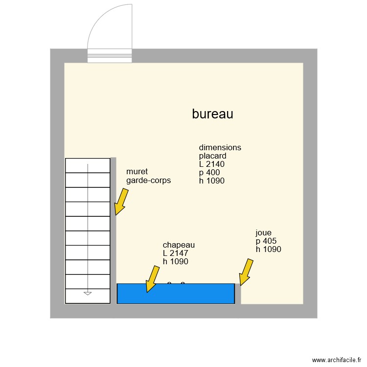 placard bureau. Plan de 0 pièce et 0 m2