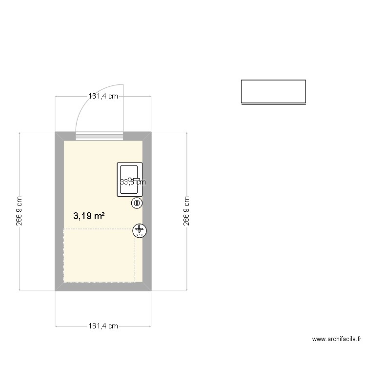 assaie . Plan de 1 pièce et 3 m2