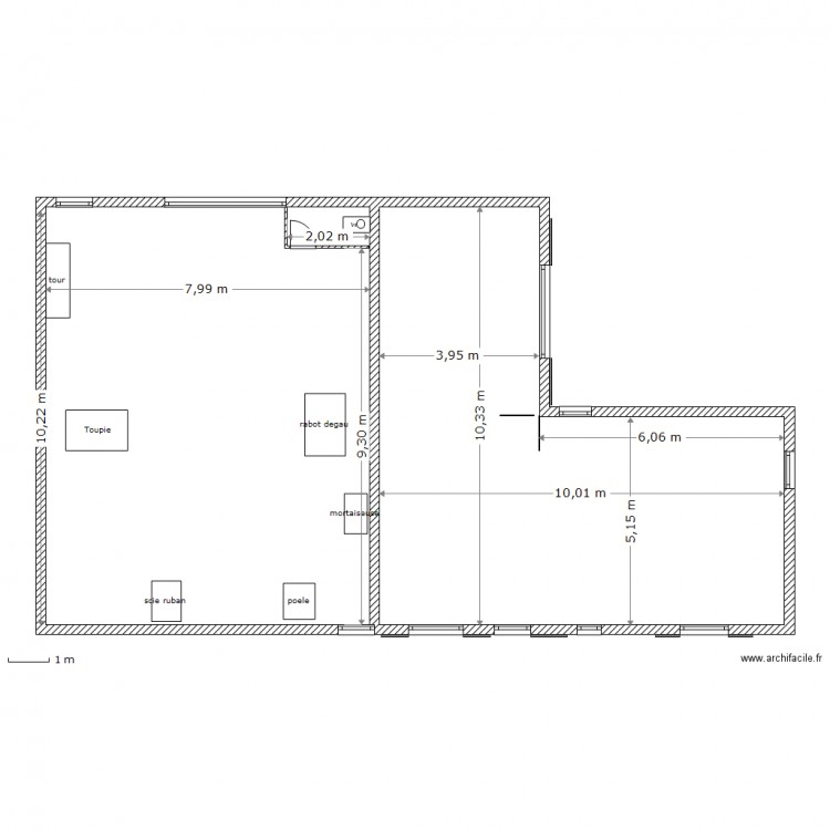 atelier plus appartement. Plan de 0 pièce et 0 m2