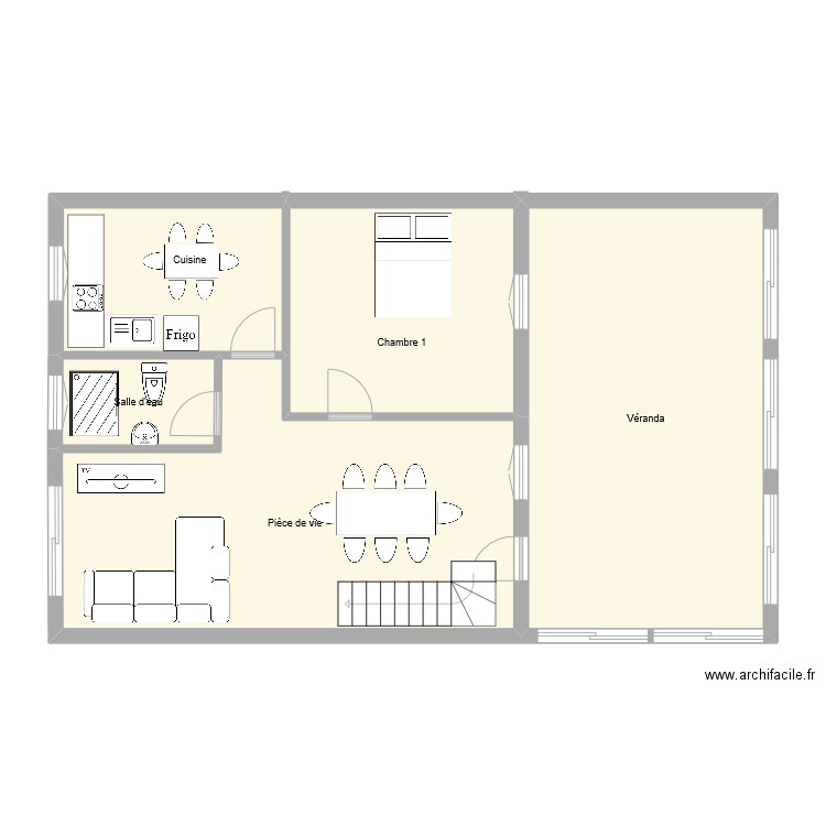 colombier. Plan de 5 pièces et 93 m2