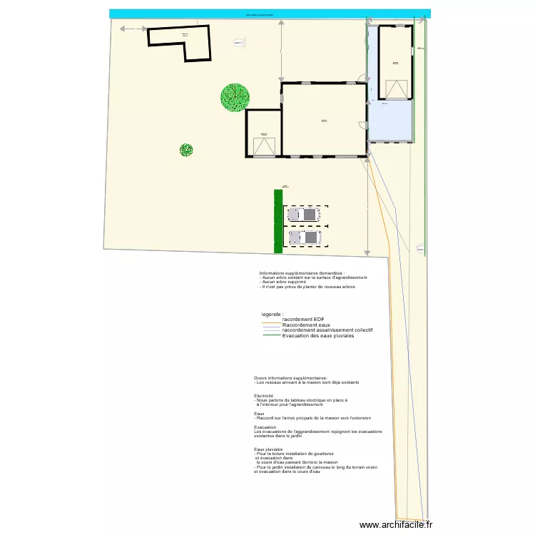 maison muy plan masse apres travaux. Plan de 