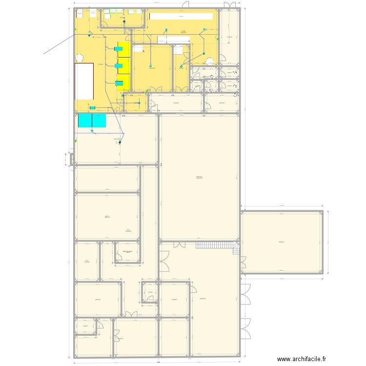 Plan alarme . Plan de 27 pièces et 923 m2