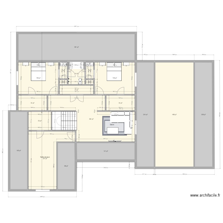 etage 3. Plan de 20 pièces et 272 m2