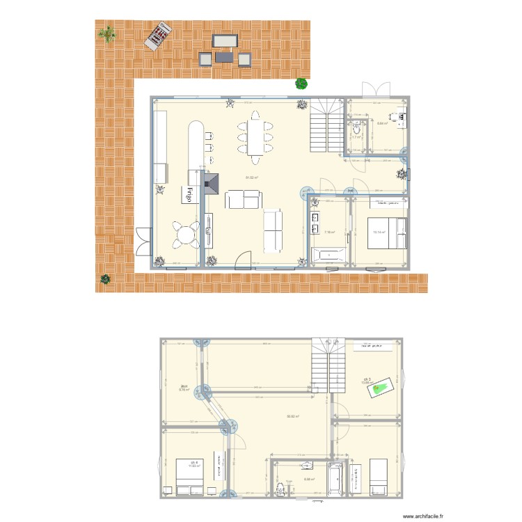 maison. Plan de 0 pièce et 0 m2