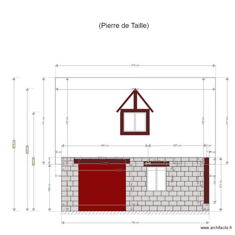 Facade Ouest. Plan de 0 pièce et 0 m2