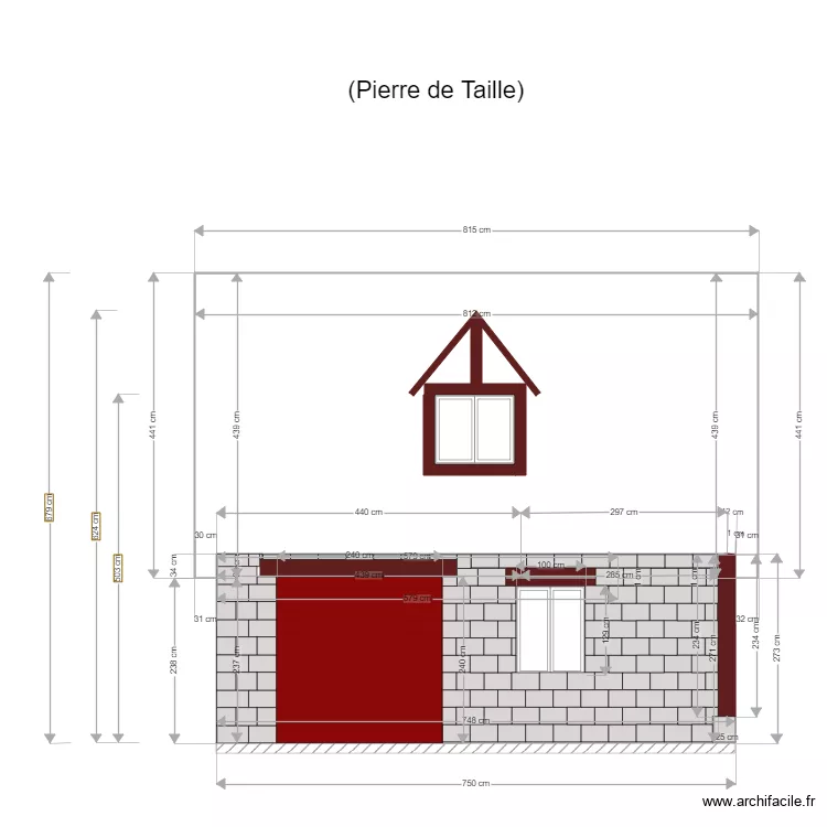 Facade Ouest. Plan de 