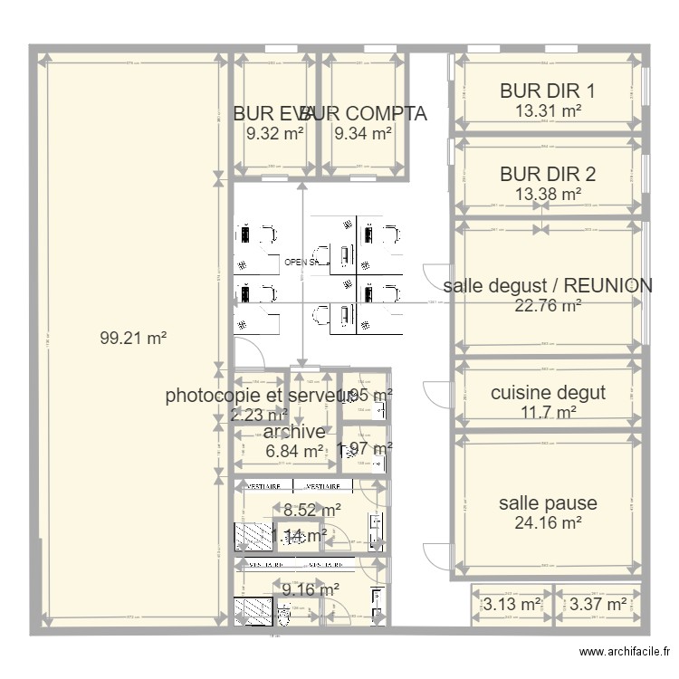 plan salle boeuf. Plan de 0 pièce et 0 m2
