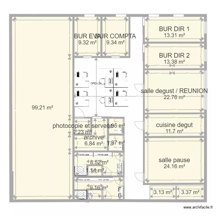 plan salle boeuf. Plan de 