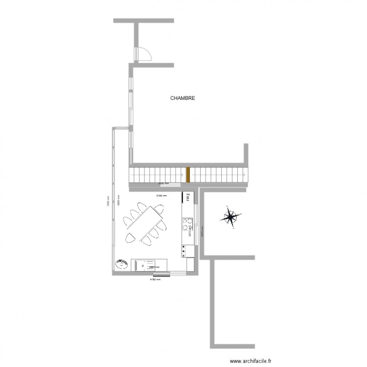 Amenagement cuisine dune. Plan de 0 pièce et 0 m2